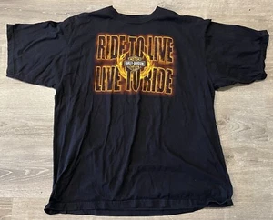 Live to Ride Harley Davidson Motorcycle Biker Sacramento CA Flames Mens 3 XL - Picture 1 of 6