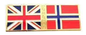 NEW DESIGN GB Union Jack UK And Norway Friendship Flags Enamel Lapel Pin Badge - Picture 1 of 5