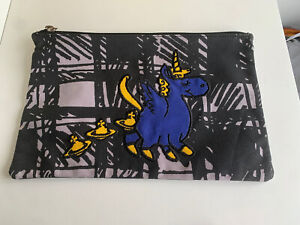 Vivienne Westwood Women's Unicorn Zip Pouch Clutch Bag Tartan Rare AW 2015