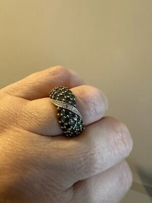 Anillo Vintage Racimo Oro 9ct Alejandrita Natural Y Diamantes Talla N Foto 1 de 4