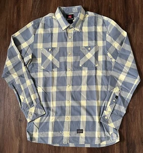 Quicksilver Long Sleeve Mens Surfing Workwear Check Shirt, Blue - Size Small - Picture 1 of 10