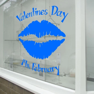 VINYL CONCEPT Valentines Day Lips Display Shop Window Love Decorations Decals Stickers A323