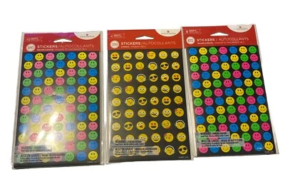 American Greetings 3 Packs Reward Stickers Neon Smiley/emoji Faces 1712 Total - Image 1 of 4
