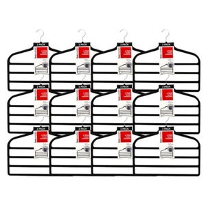24pc Boxsweden 4 Tier Velvet Space Saving Clothes Hanger Hook Trouser Skirt Pant - Picture 1 of 4