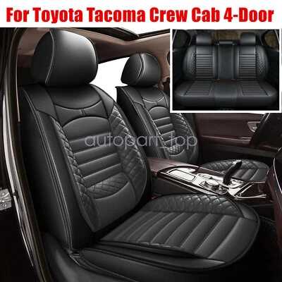 For Toyota Corolla Car 5-Seat Covers Premium Leather Full Set Cushion Black - Image 1 of 4