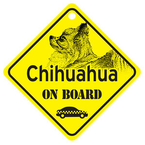 Chihuahua Long Haired On Board Window Sign Made in USA 5 1/2 x 5 1/2