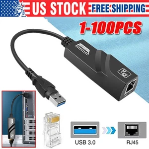 LOTE de adaptador de red USB 3.0 Gigabit Ethernet LAN RJ45 1000Mbps para Windows PCMac - Imagen 1 de 12