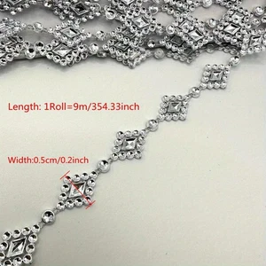 354,33 Zoll Kunststoff Strasskette Besatz Für DIY Kleidung Vorhänge Sofa Dekor - Bild 1 von 4