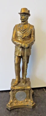 25967/ Alte Figur Schützenkönig Wilhelm II ??  Metall mit Goldbronze  Höhe 38 cm - Bild 1 von 4