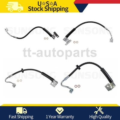 Mangueira de linha de freio dianteiro traseiro Sunsong compatível com 2003 2004 2005 Ford Crown Victoria - Imagem 1 de 4