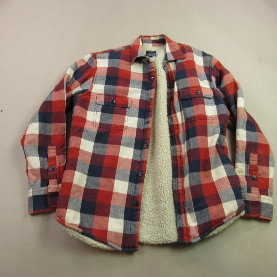 J. Chaqueta Crew Para Hombre Pequeña Manga Larga Exterior Forrada de Vellón Botón Bolsillos Frontales Foto 1 de 4