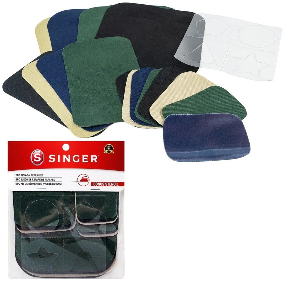 Singer Iron-On Patches 16 Total Patches Assorted Sizes - Image 1 of 2