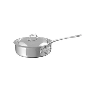 Mauviel M'COOK 5-Ply Saute Pan With Lid, Cast Stainless Steel Handle, 3.2-Qt - Picture 1 of 7