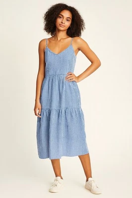 Old Navy Womens Cami Sundress Large New England Summer Gingham Farm Girl Tiered - Image 1 of 4
