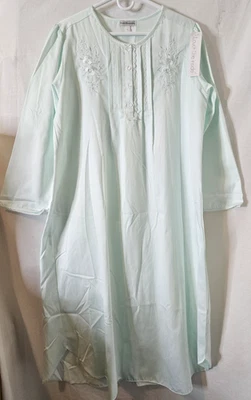 Camisón Miss Elaine Mezcla Poli Algodón Bordado Floral Encaje Ribete Grande NUEVO Foto 1 de 4