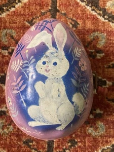 Vintage 1950s Mattel Bunny Rabbit Purple Easter Egg Wind-Up Toy - Picture 1 of 16