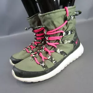 Nike Rosherun Sneaker Boots Mädchen Gr. 5,5Y Kunstfell Camo Fatigue High Top Schuhe - Bild 1 von 11