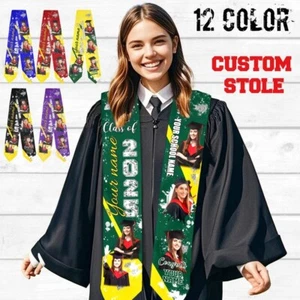 Custom Graduation Stole with Photo & Name, Personalized Gift for Graduate - Picture 1 of 10