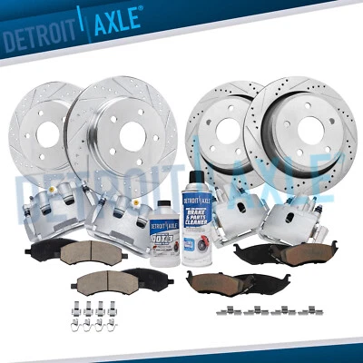 Front and Rear Drilled Rotors Brake Calipers Brake Pads Kit for Dodge Ram 1500 - Image 1 of 4