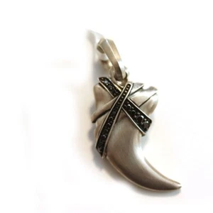 DAVID YURMAN NEW Mens Cairo Wrap Claw Amulet Enhancer Silver & Black Diamond - Picture 1 of 12