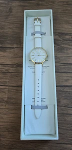 Breda Joule Gold White Dial 36 mm Quartz Women w White Leather Strap 1722c - Picture 1 of 10