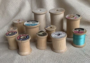 Vintage Wooden Spools- Lot of 12 - Picture 1 of 3