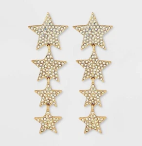 SUGARFIX by BaubleBar 'Shooting Star' Statement Drop Earrings - Gold NWT - Picture 1 of 3