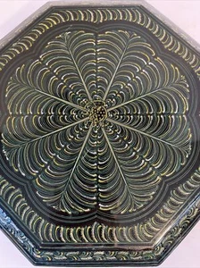 Octagon Enamaled Wood Wall Art Decor Display Piece  12” Diameter - Picture 1 of 5