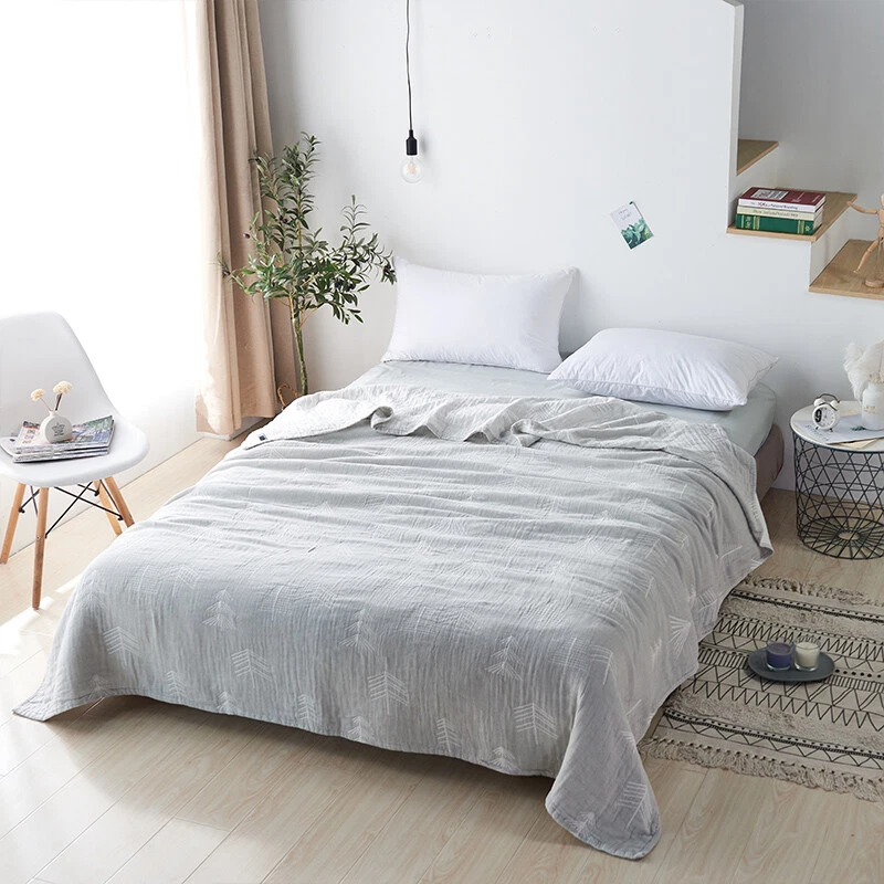 China Brand Blanket Cotton Soft Gauze Blanket Pure Cotton Bed Cover Flat Sheet - Image 1 of 4