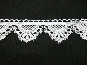 1 MT PIZZO PIZZI MACRAME' FASCIA TESSUTO BORDO ALTEZZA 4,5 cm BIANCO - Picture 1 of 1