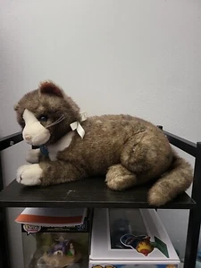 Dakin CAT braun lebensgroß 16 Zoll Plüsch 1987 cremefarben Maulkorb Brust Pfoten Kunststoff Etikett - Bild 1 von 7