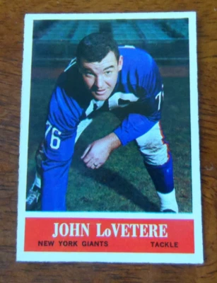1964 PHILADELPHIA FOOTBALL #120 JOHN LOVETERE NEW YORK GIANTS EX/MT A-499 - Image 1 of 2