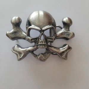 Skelett Totenkopf Metall Gürtelschnalle - Bild 1 von 2