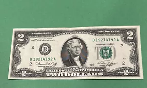 1976 $ 2 Zwei-Dollar-Note Geburtstagsnote 1921 und Bookend 192/192 - Bild 1 von 4