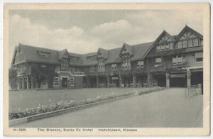 1915 Hutchinson, Kansas - Santa Fe Railroad Hotel - Fred Harvey postal de colección - Imagen 1 de 2