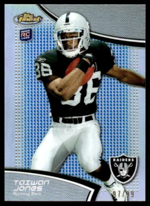 2011 Finest Blue Refractor #69 Taiwan Jones /99! *PWE* - Picture 1 of 2