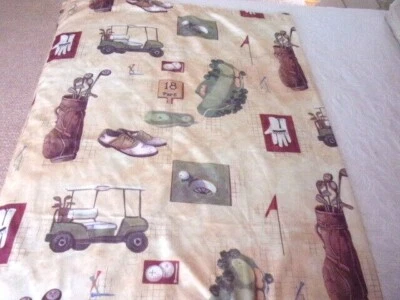 Cortina de ducha de tela con tema dorado, verde, ladrillo rojo dorado Bacova Foto 1 de 4