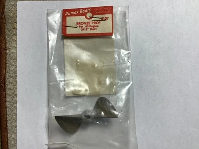 NIP  Vintage Dumas Boats 3107 Bronze Prop for .60 engine 3/16 shaft. - Image 1 of 2