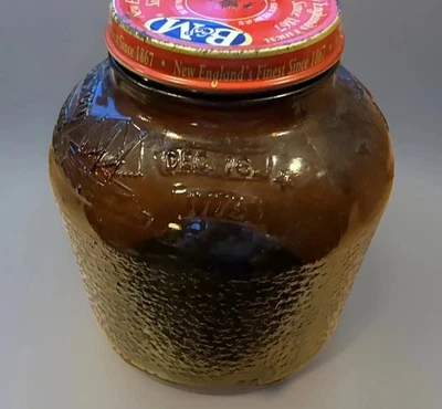 Vintage B&M Beans Brown Glass -Boston Tea Party American Revolution Collection  - Image 1 of 4