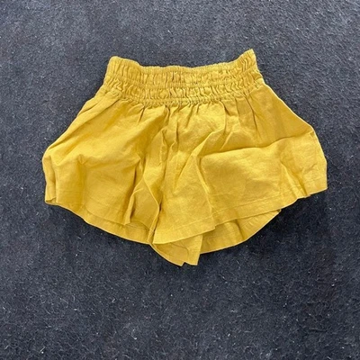 Pantalones Cortos ANTHROPOLOGIE The Somerset Lino Para Mujer Talla XXS P Amarillo Oscuro Foto 1 de 4
