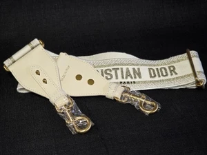 Christian Dior White/Gold Canvas Bag Shoulder Strap NWOT - Picture 1 of 10