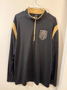 VEGAS GOLDEN KNIGHTS XL FANATICS 1/4 Zip Black Gold Logo Pullover Jacket - Bild 1 von 7