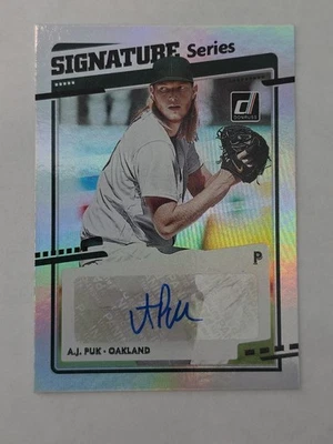 A.J. Puk 2020 Panini Donruss Signature Series Rookie Autograph Auto Oakland A's - Image 1 of 2