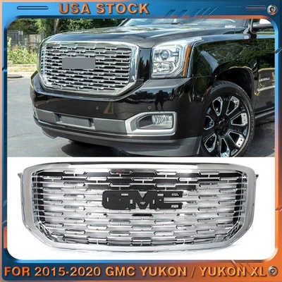 For GMC Yukon XL 2015-2020 Denali Sport Front Upper Grille Chrome Mesh Grill NEW Foto 1 de 4