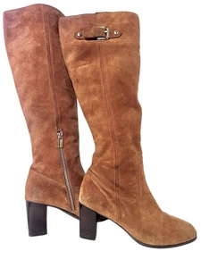 MICHAEL KORS HOHE WILDLEDERSTIEFEL MIT ABSATZ KASTANIENBRAUN DAMENGRÖSSE 10M - Bild 1 von 13