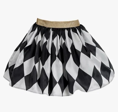 Disfraz de circo Harliquinn blanco y negro adulto falda con crinolina negra, de colección Foto 1 de 4