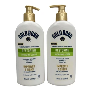(2) Gold Bond Restoring Hydrating Lotion Vitamin C Green Tea 13 oz Each New - Picture 1 of 2