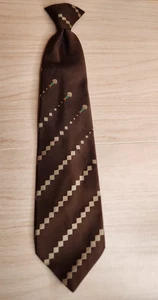 Vintage 1970 Krawatte breit braun geometrisch Fallschirm Krawatte Polyester Wembley Wemlon - Bild 1 von 8