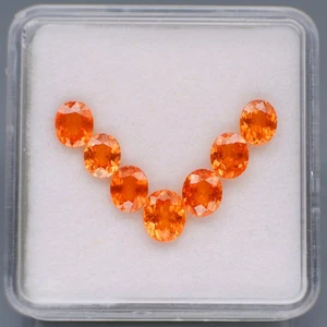 Oval 5.5x4.5 to 6x5mm.Fanta Orange Spessartite Garnet Namibia 7Pcs/4.30Ct. - Picture 1 of 6