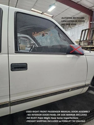 Camioneta Chevrolet GMC 95-02 USADA delantera derecha blanca montaje de puerta manual SIN ÓXIDO Foto 1 de 4